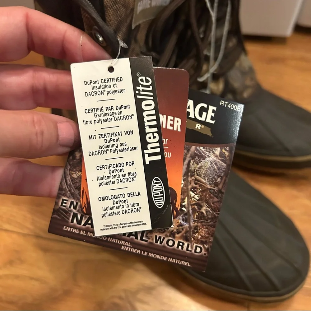 Game Winner Insulated LaceUp Rubber Toe Camouflage Boots NWT New with Tags Sz 10